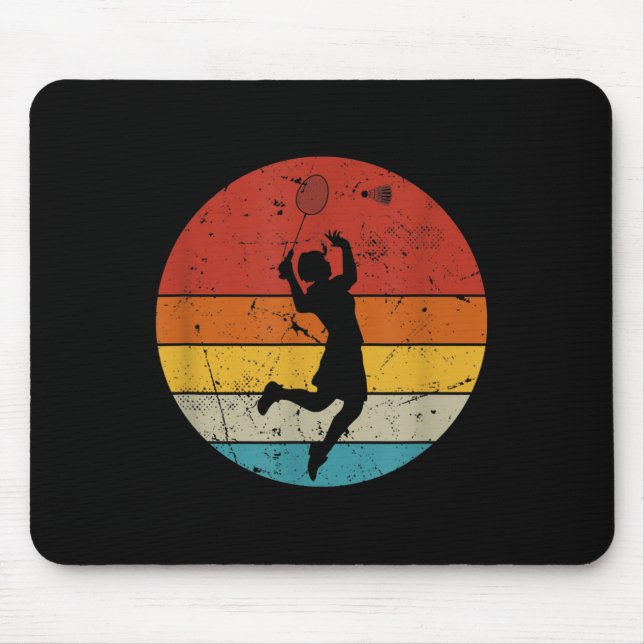 Retro Badminton Lover  Mouse Pad (Front)