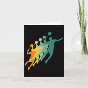 Retro Badminton Players Shuttle Sports Racket Coac Card