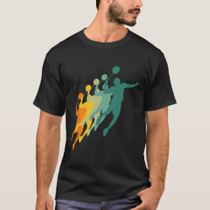 Retro Badminton Players Shuttle Sports Racket Coac T-Shirt