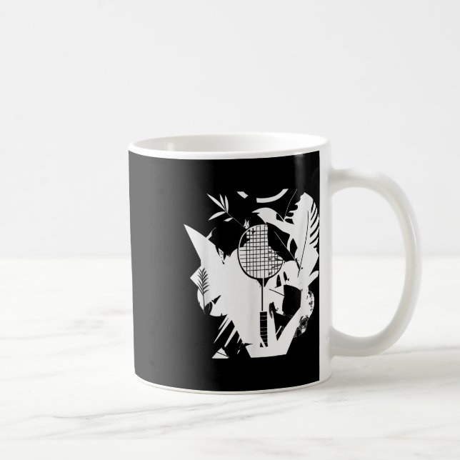 Retro Badminton Racket Shuttle Player  Coffee Mug (Right)