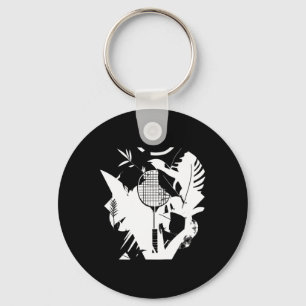 Retro Badminton Racket Shuttle Player Key Ring