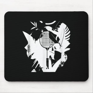 Retro Badminton Racket Shuttle Player  Mouse Pad