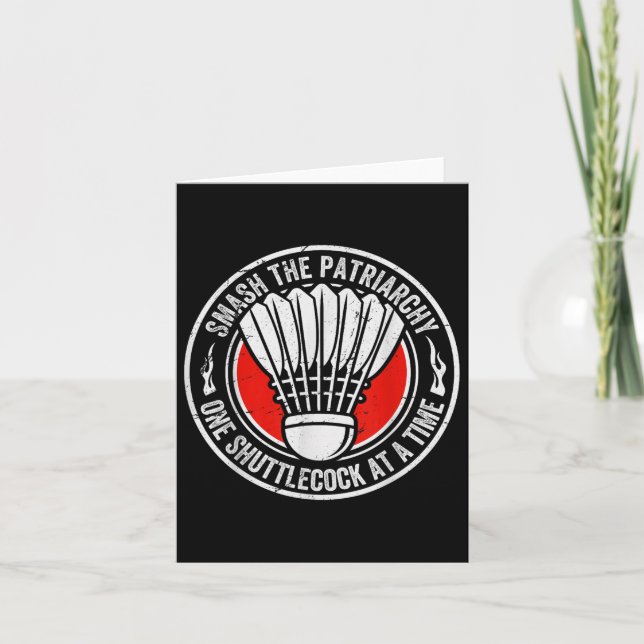 Retro Badminton Saying - Funny Shuttle Quote  Card (Front)