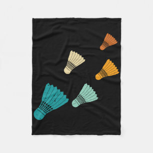 Retro Badminton Shuttle Fleece Blanket