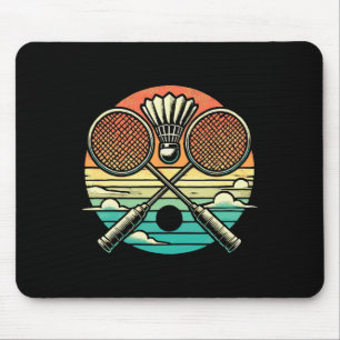 Retro Badminton Shuttle Racket Mouse Pad