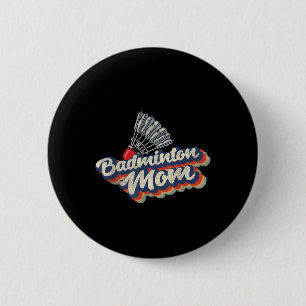 Retro Badminton Team Sport Player Coach 70s 80s Vi 6 Cm Round Badge
