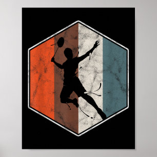 Retro Badminton Tennis Player Vintage Sports Poster