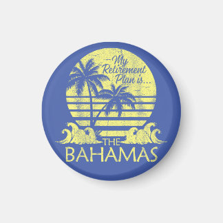 Retro Bahamas Magnet Vacation Cruise Vintage Beach