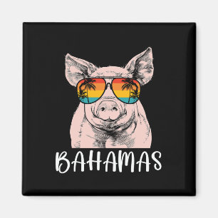 Retro Bahamas Pig Bahamas Souvenir Family Vacation Magnet