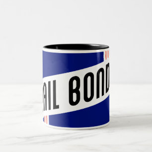 retro bail bonds Two-Tone coffee mug