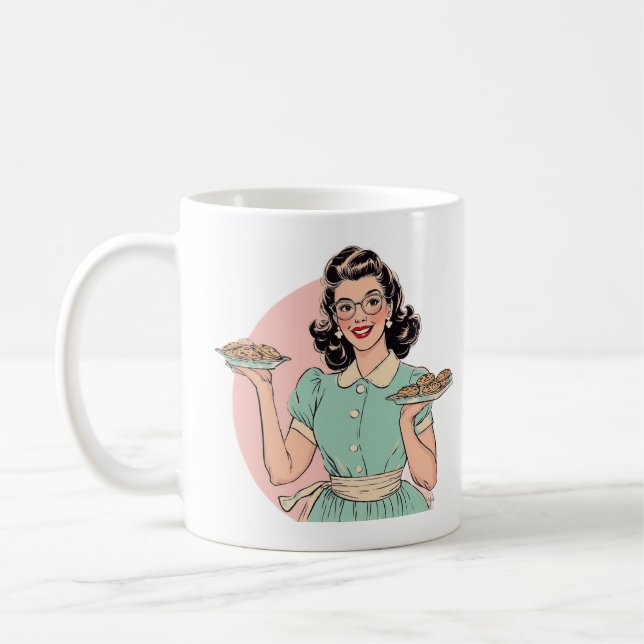 Retro Baker Lady Mug (Left)