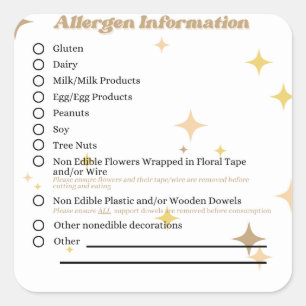 Retro Bakery Allergen Information Sticker