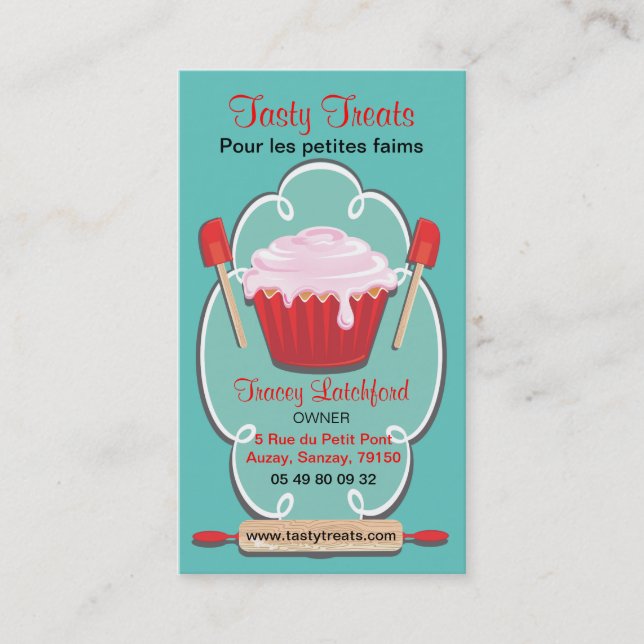 Retro bakery business cards (Front)