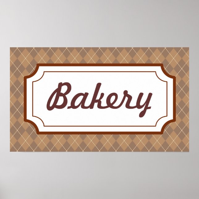 Retro Bakery Sign Poster (Front)