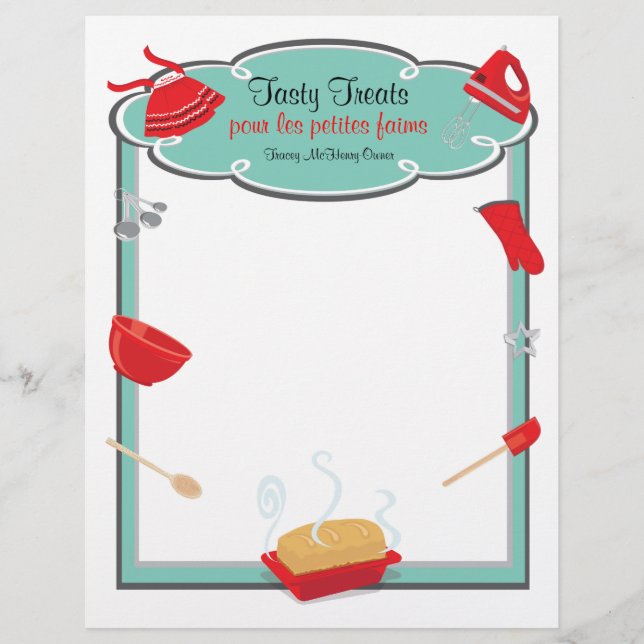 Retro baking and cooking Flyer Letterhead Bread (Front)