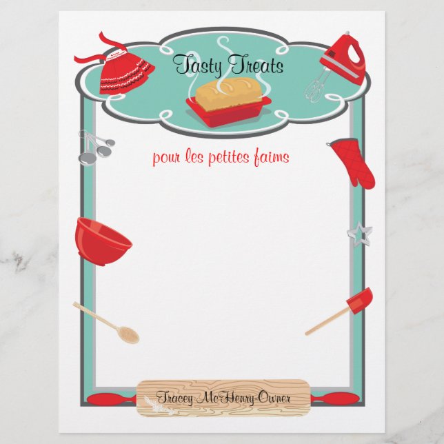 Retro baking and cooking Flyer Letterhead Bread 2 (Front)