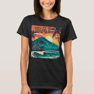 Retro Bali Island – Sunset Beach Ocean Surfers T-Shirt