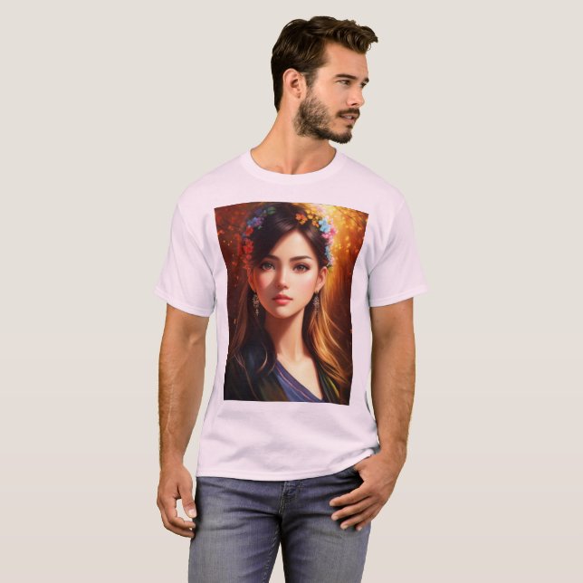 Retro Bali T-Shirt Elegant Girl Design (Front Full)