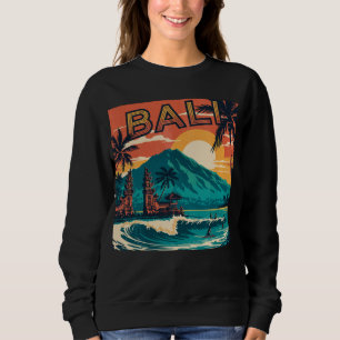 Retro Bali Travel – Sunset Beach Ocean Surfers Sweatshirt