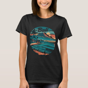 Retro Bali Travel – Sunset Beach & Ocean T-Shirt
