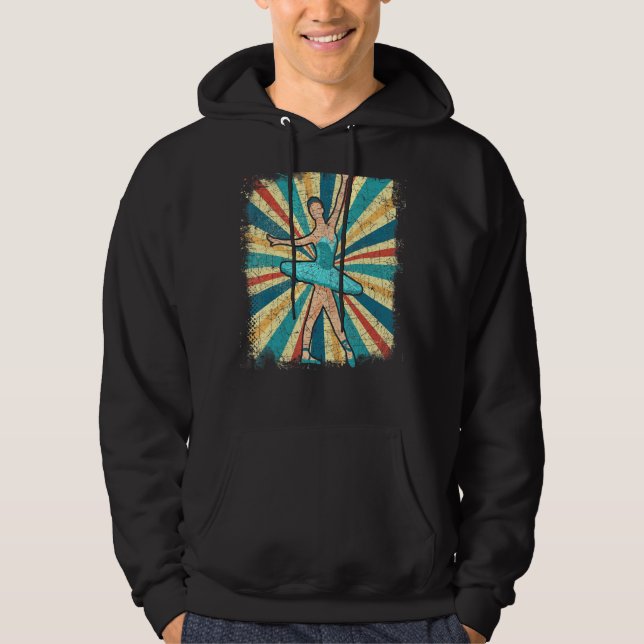 Retro Ballerina Dancing En Pointe Ballet Dancer Ba Hoodie (Front)