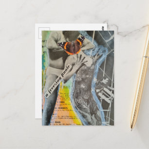 Retro Ballet couple finale collage art Postcard