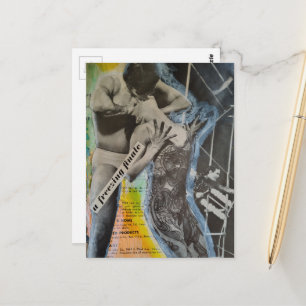 Retro Ballet couple finale collage art Postcard