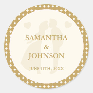 Retro Ballroom Vintage Ivory Wedding Classic Round Sticker