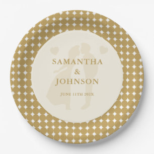 Retro Ballroom Vintage Ivory Wedding Paper Plate
