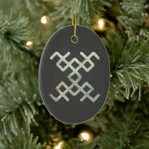 Retro Baltic Pattern Change Traditional Hand Drawn Ceramic Ornament