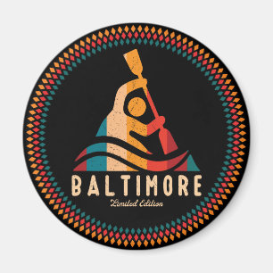 Retro Baltimore Kayaking Magnet