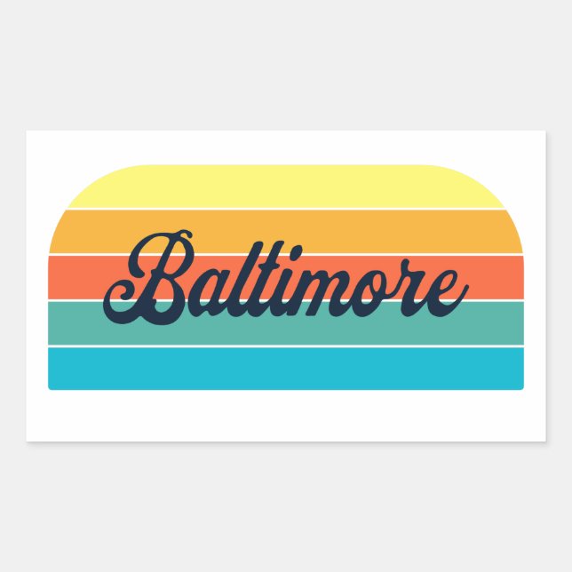 Retro Baltimore Rectangular Sticker (Front)