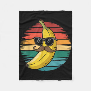Retro Banana Design For Men Boys Tropical Fruit Ba Fleece Blanket