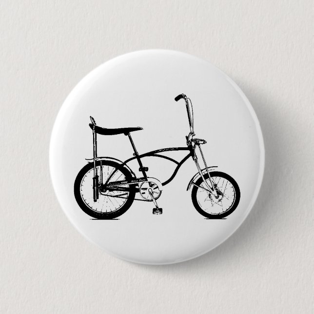 Retro Banana Seat Bike 6 Cm Round Badge (Front)
