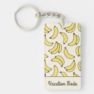Retro Banana Vacation Mode Butter Yellow Key Ring