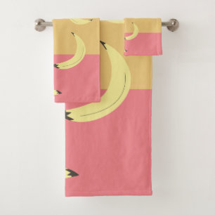 Retro Bananas Colourful Shapes Bath Towel Set