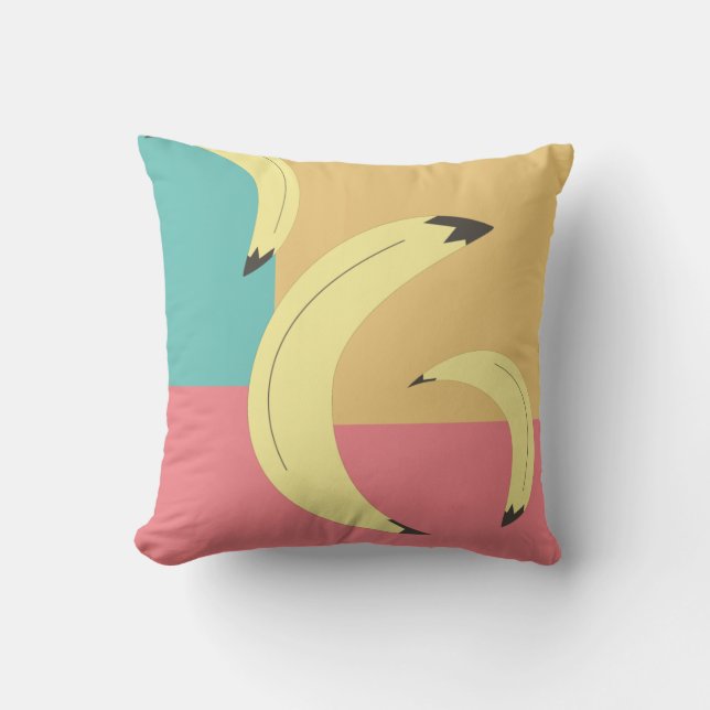 Retro Bananas Colourful Shapes Cushion (Front)