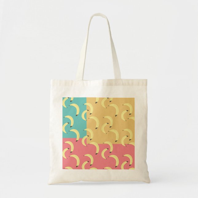 Retro Bananas Colourful Shapes Tote Bag (Front)