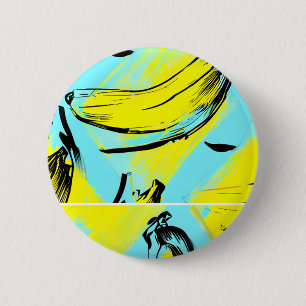 Retro Bananas Illustration 6 Cm Round Badge