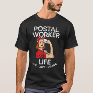 Retro Bandanna Mail Carrier Lady Postal Worker Lif T-Shirt