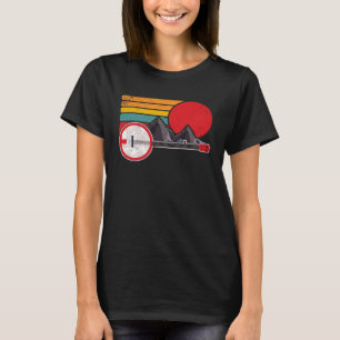 Retro Banjo Mountains & Sun Sketch Surf Style 80 s T-Shirt