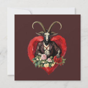 Retro Baphomet Gothic Valentine's Day Love Holiday Card
