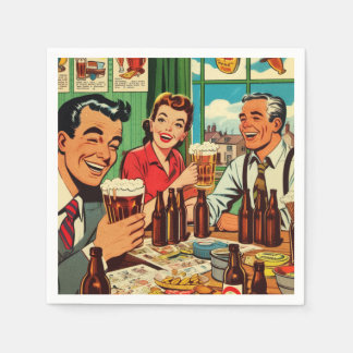 Retro Bar Beer Comics Napkin