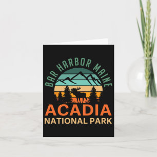 Retro Bar Harbour Maine Acadia National Park Moose Card