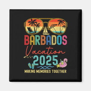 Retro Barbados Vacation 2025 Memories Matching Gro Magnet
