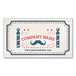 Retro Barbershop Magnetic Business Card