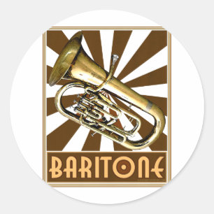 Retro Baritone Classic Round Sticker