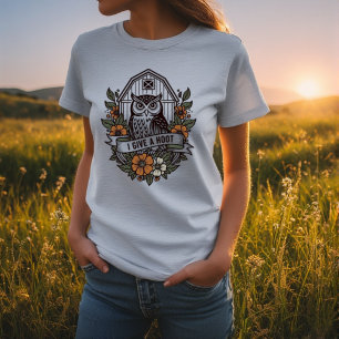 Retro barn owl 'I give a hoot' design T-Shirt