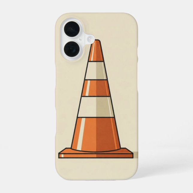 Retro Barrier Cone iPhone 16 Case (Back)