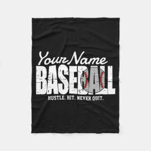 Retro Baseball Add Name Pinstripe Team Player T Sh Fleece Blanket